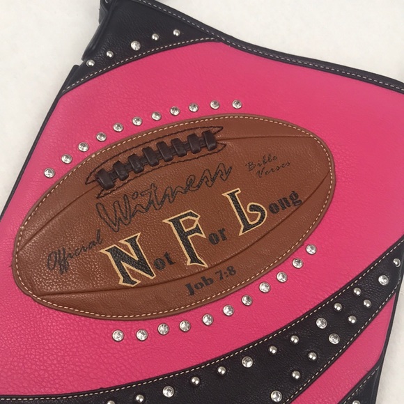 New NFL Fashion Football Studded Crossbody Bag NWT - Picture 5 of 8